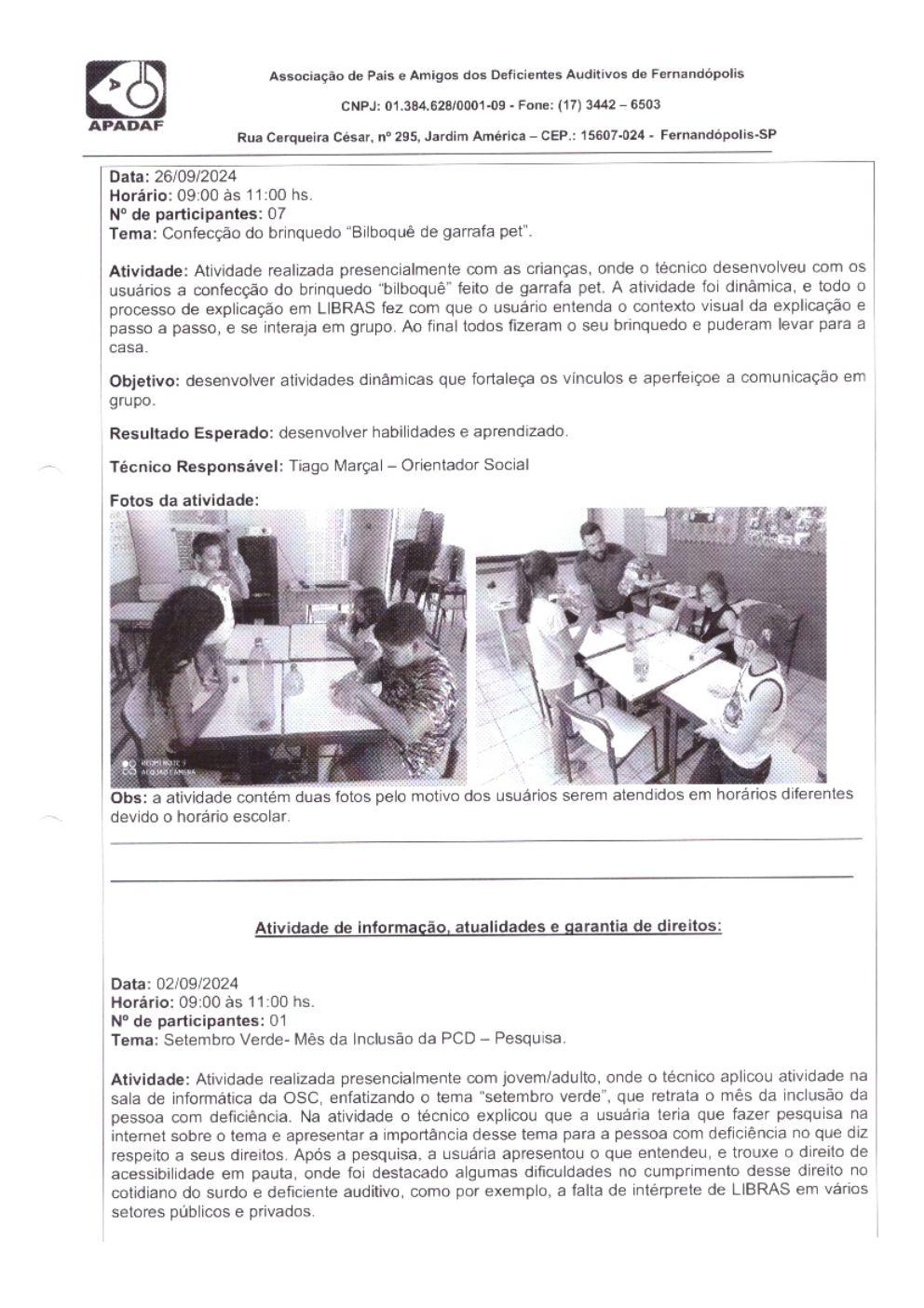 Página 8 de Prestação de Contas Mensal — Habilitação e Reabilitação — 9ª Parcela — Outubro/2024