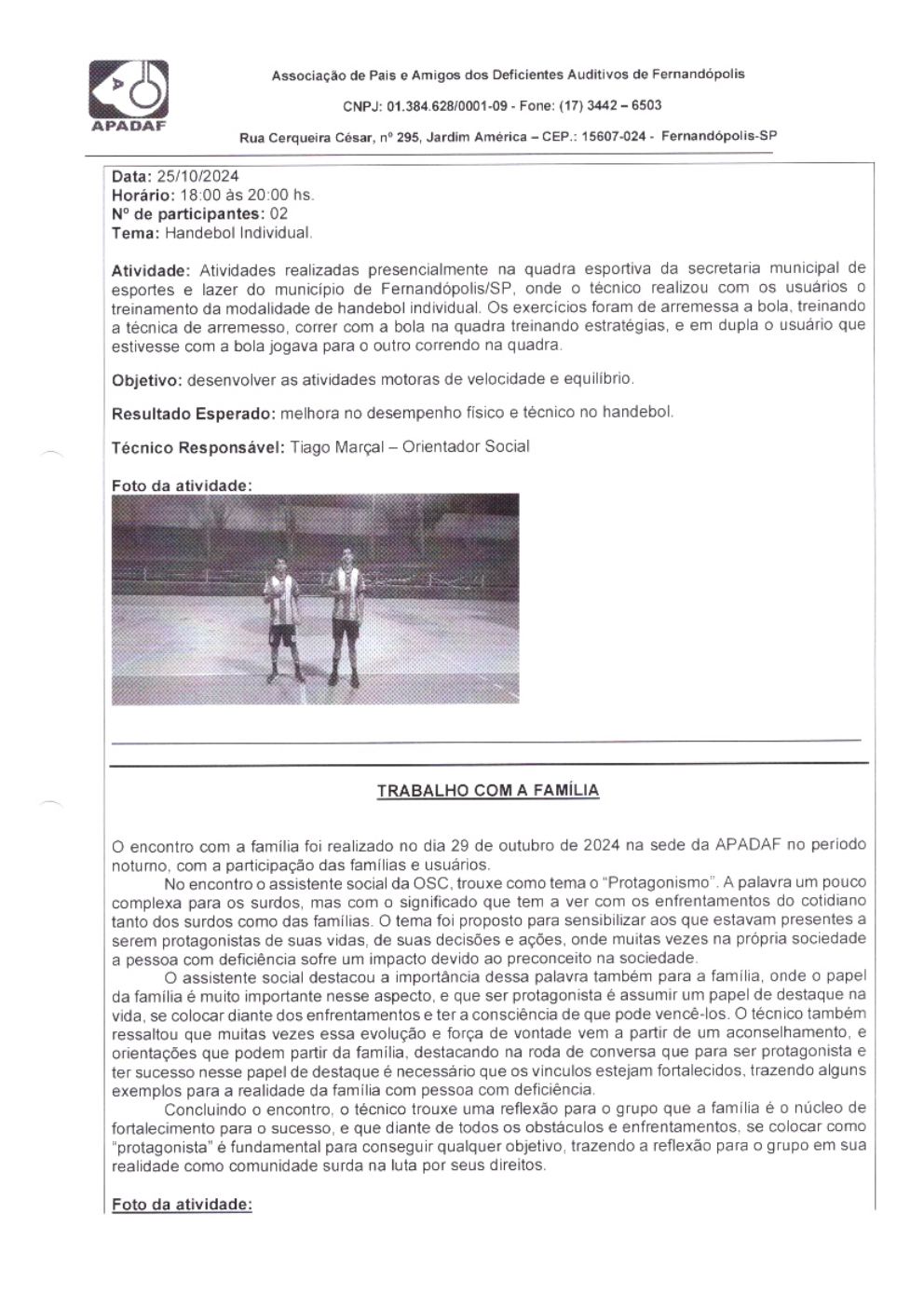 Página 18 de Prestação de Contas Mensal — Habilitação e Reabilitação — 10ª Parcela — Novembro/2024