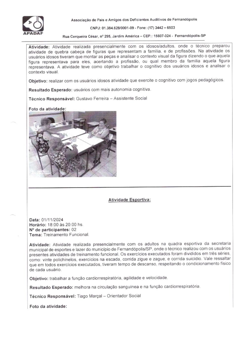 Página 12 de Prestação de Contas Mensal — Habilitação e Reabilitação — 11ª Parcela — Novembro/2024
