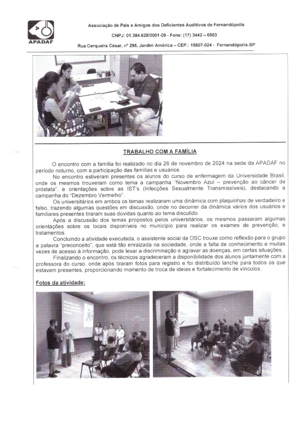 Página 15 de Prestação de Contas Mensal — Habilitação e Reabilitação — 11ª Parcela — Novembro/2024