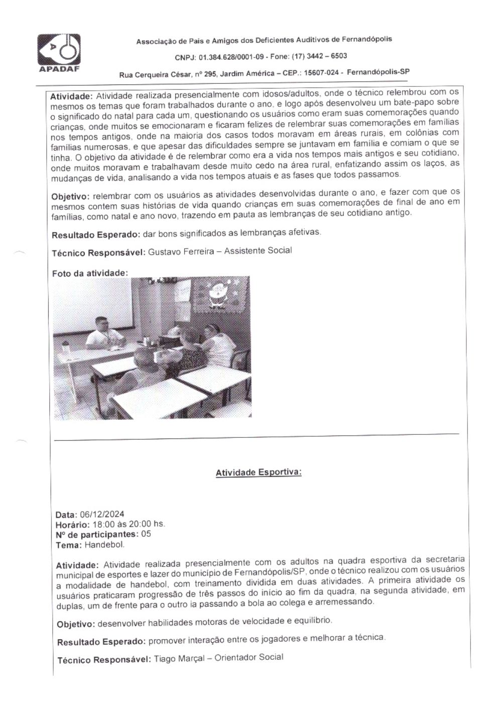Página 12 de Prestação de Contas Mensal — Habilitação e Reabilitação — 12ª Parcela — Dezembro/2024