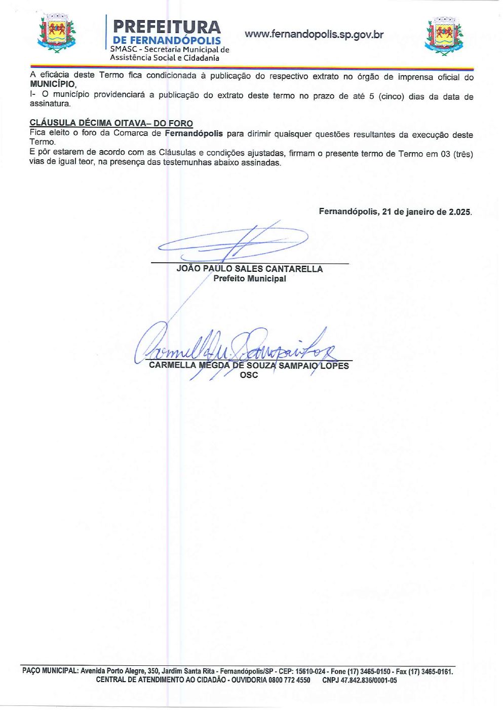 Página 4 de Termo de Fomento nº 01/2025-SMASC — Habilitação e Reabilitação — 2025