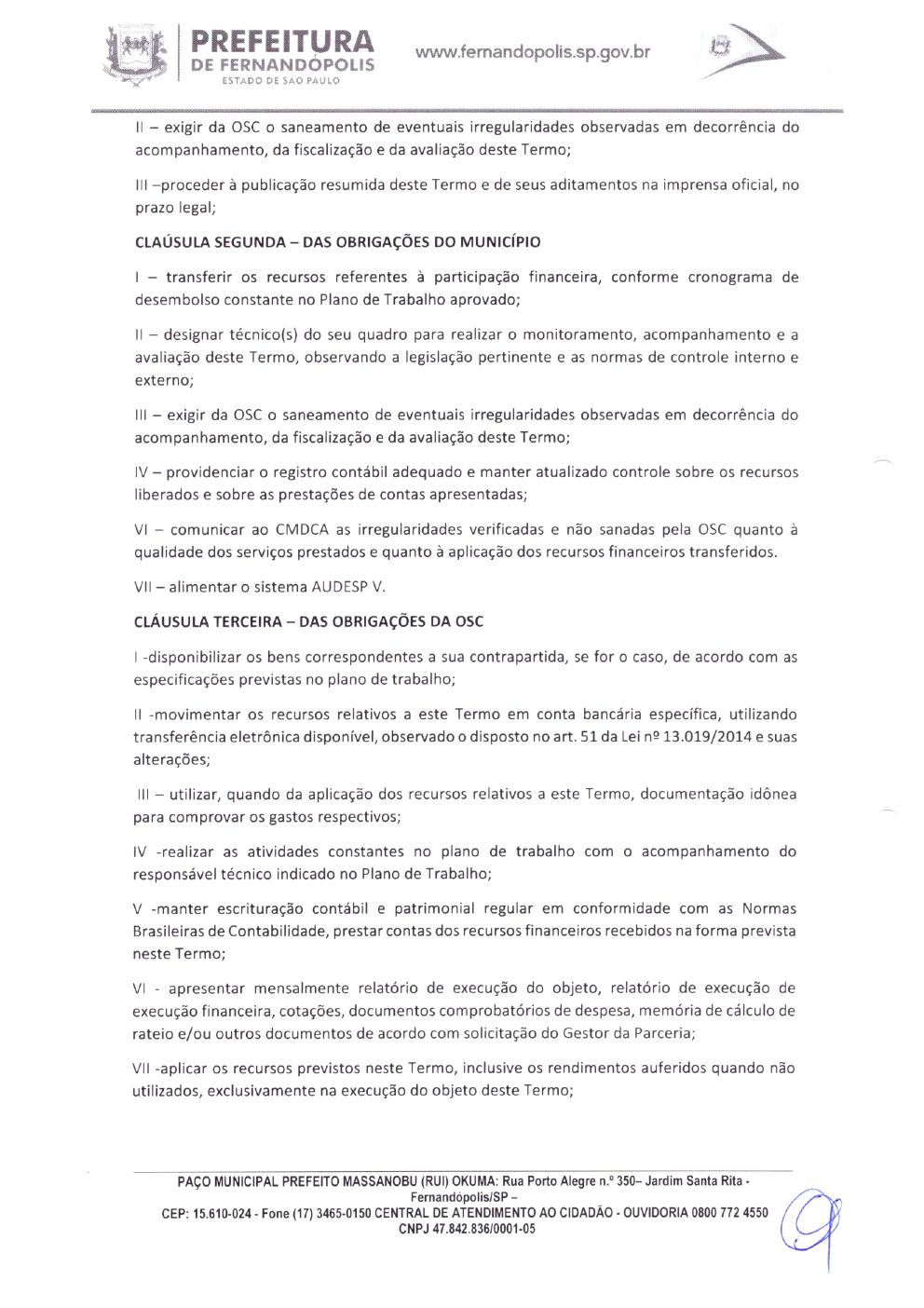 Página 2 de Termo de Fomento nº 02/2024 — CMDCA — 2024
