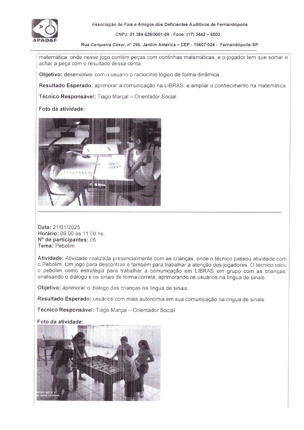 Página 6 de Prestação de Contas Mensal — Habilitação e Reabilitação — Janeiro/2025