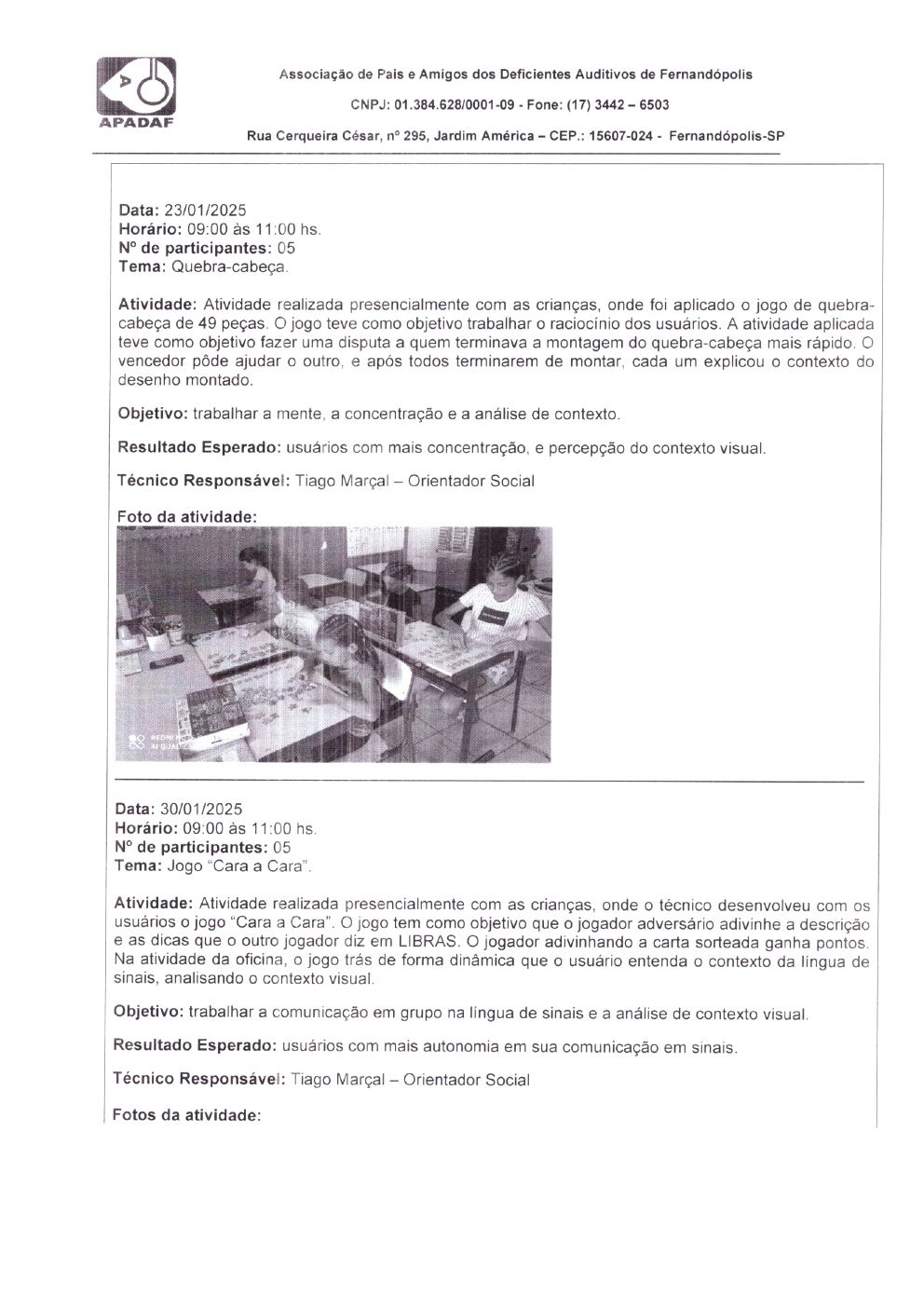 Página 7 de Prestação de Contas Mensal — Habilitação e Reabilitação — Janeiro/2025