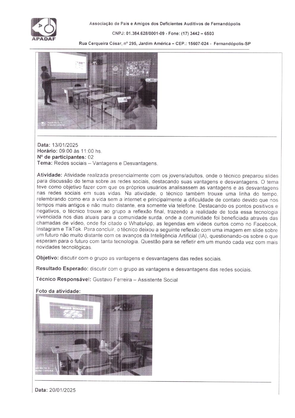 Página 9 de Prestação de Contas Mensal — Habilitação e Reabilitação — Janeiro/2025