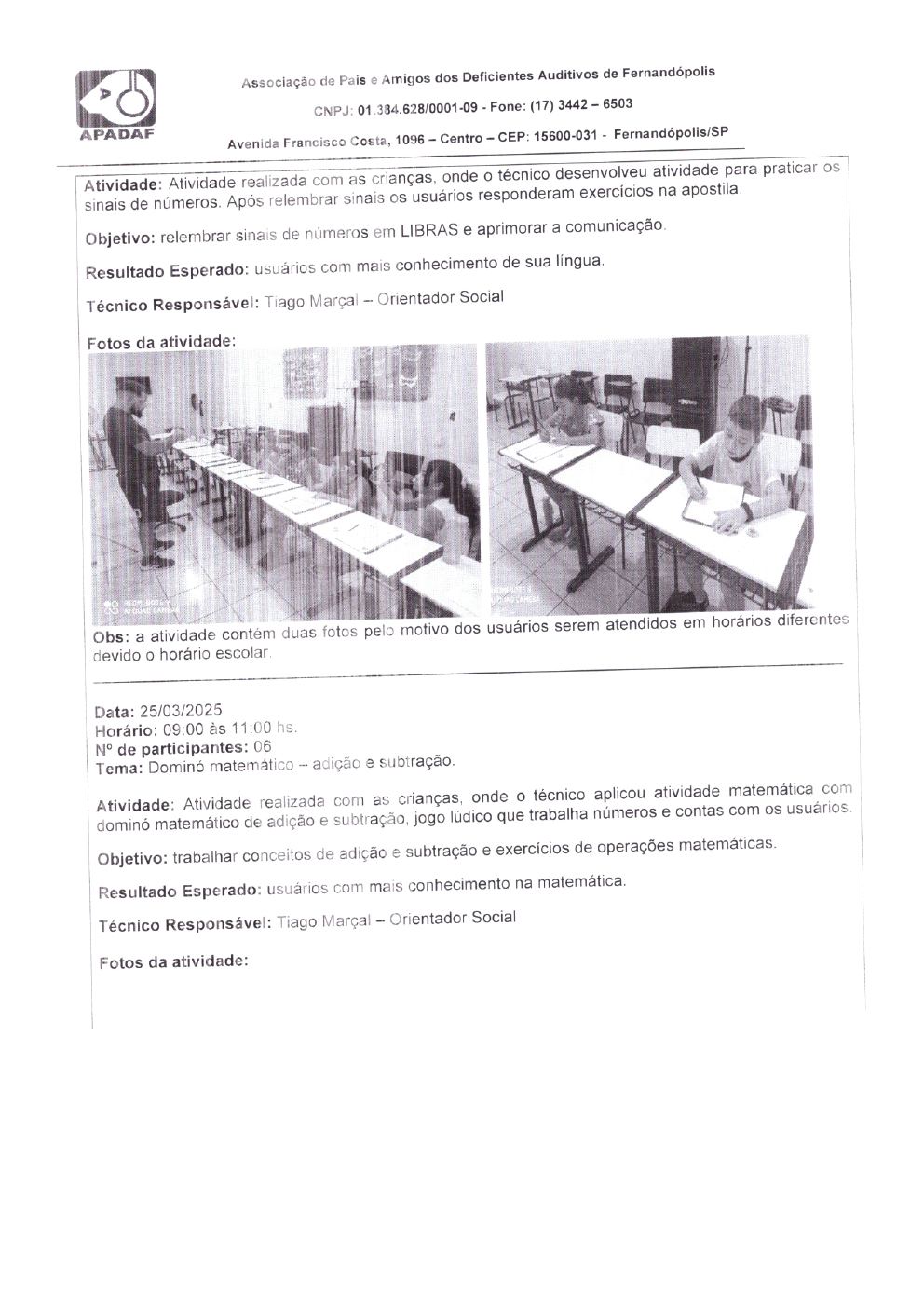 Página 5 de Prestação de Contas Mensal — Habilitação e Reabilitação — Março/2025