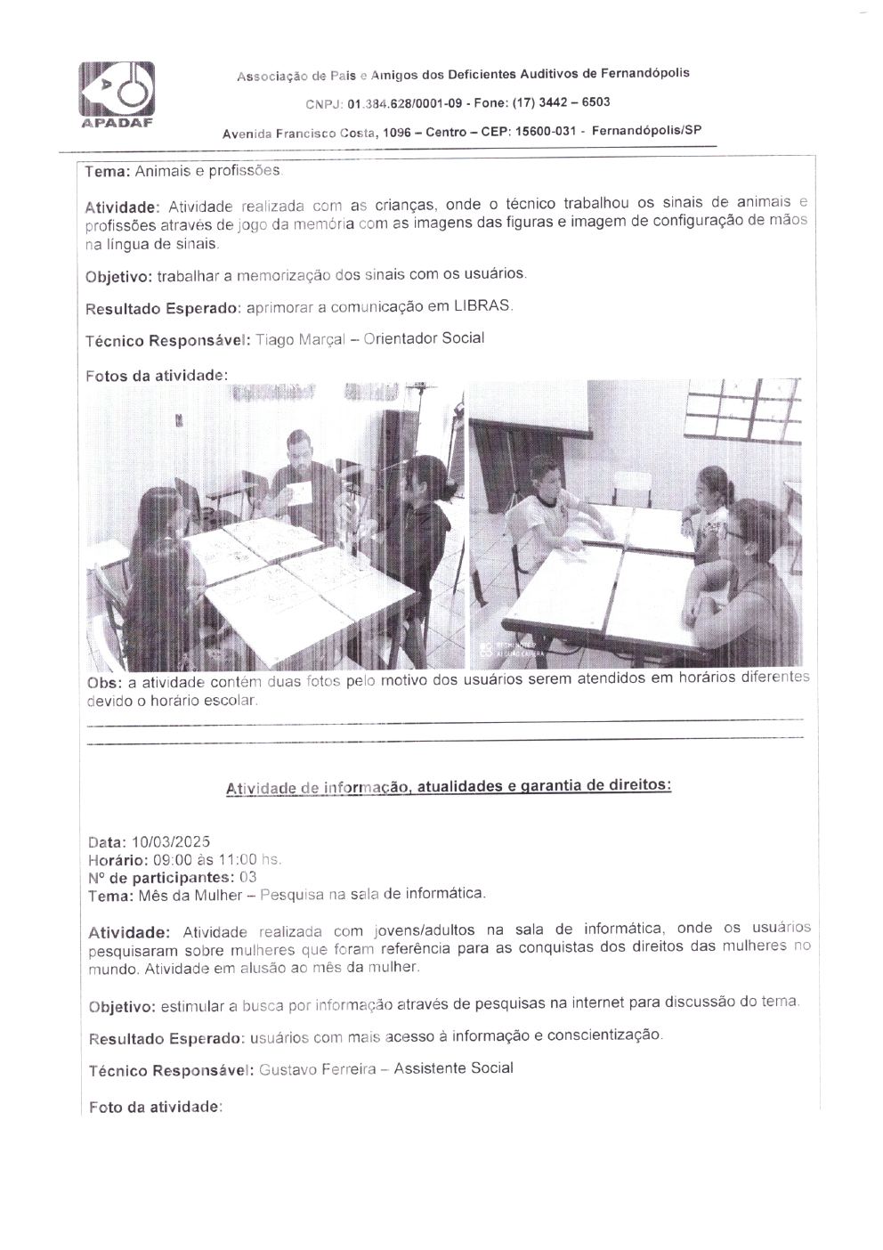 Página 7 de Prestação de Contas Mensal — Habilitação e Reabilitação — Março/2025