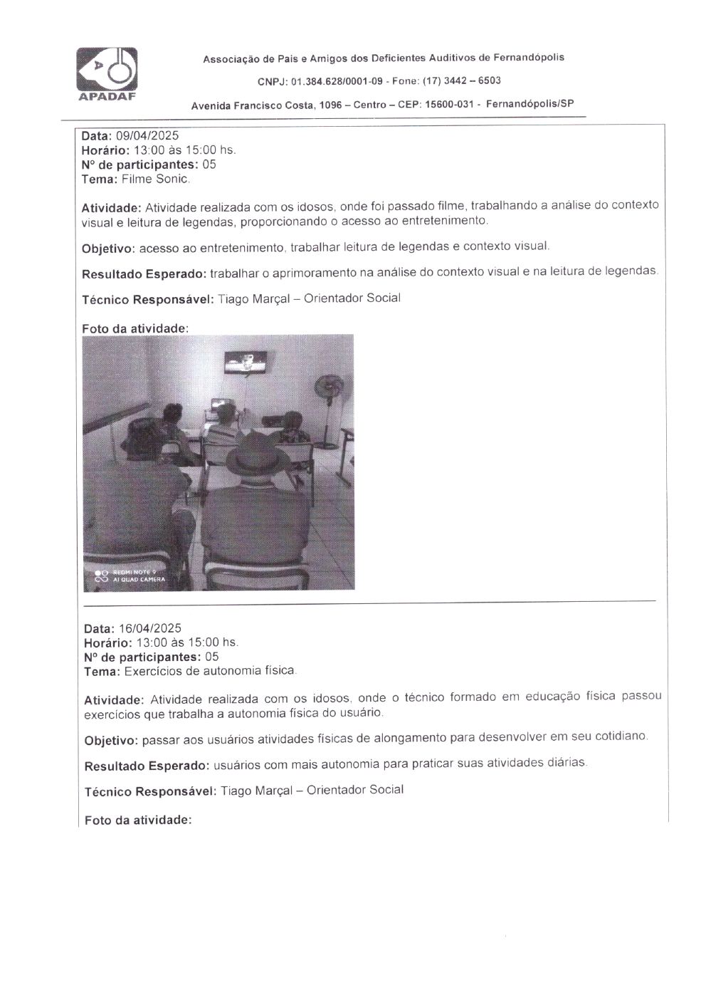 Página 12 de Prestação de Contas Mensal — Habilitação e Reabilitação — Abril/2025