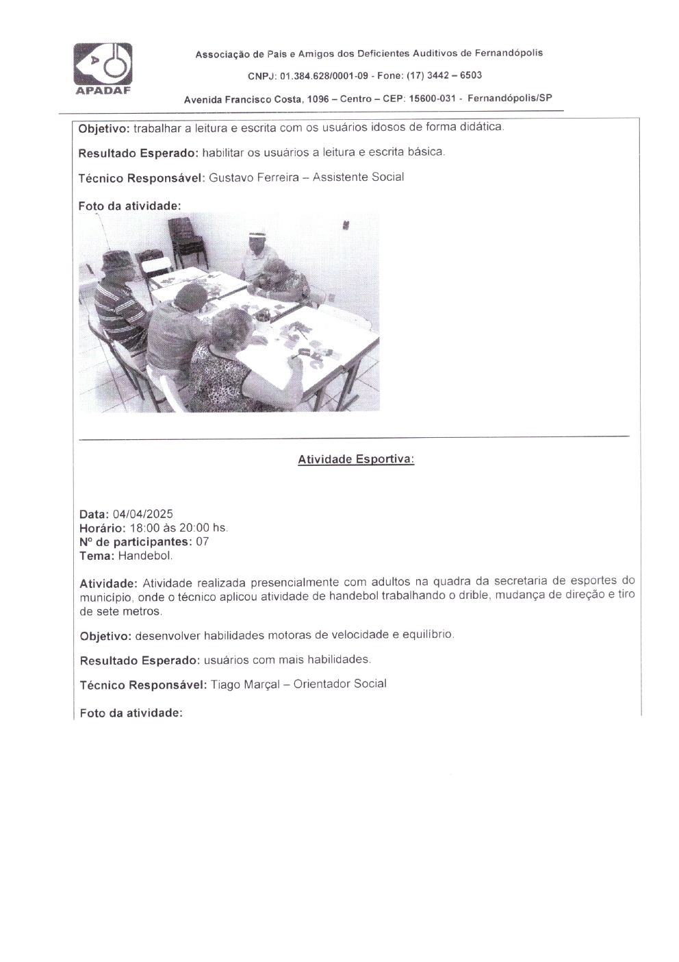 Página 14 de Prestação de Contas Mensal — Habilitação e Reabilitação — Abril/2025