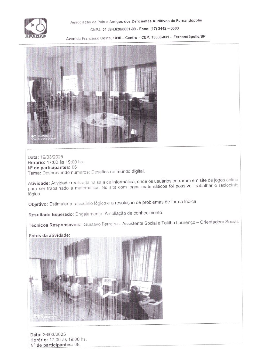 Página 5 de Prestação de Contas Mensal — CMDCA — Março/2025