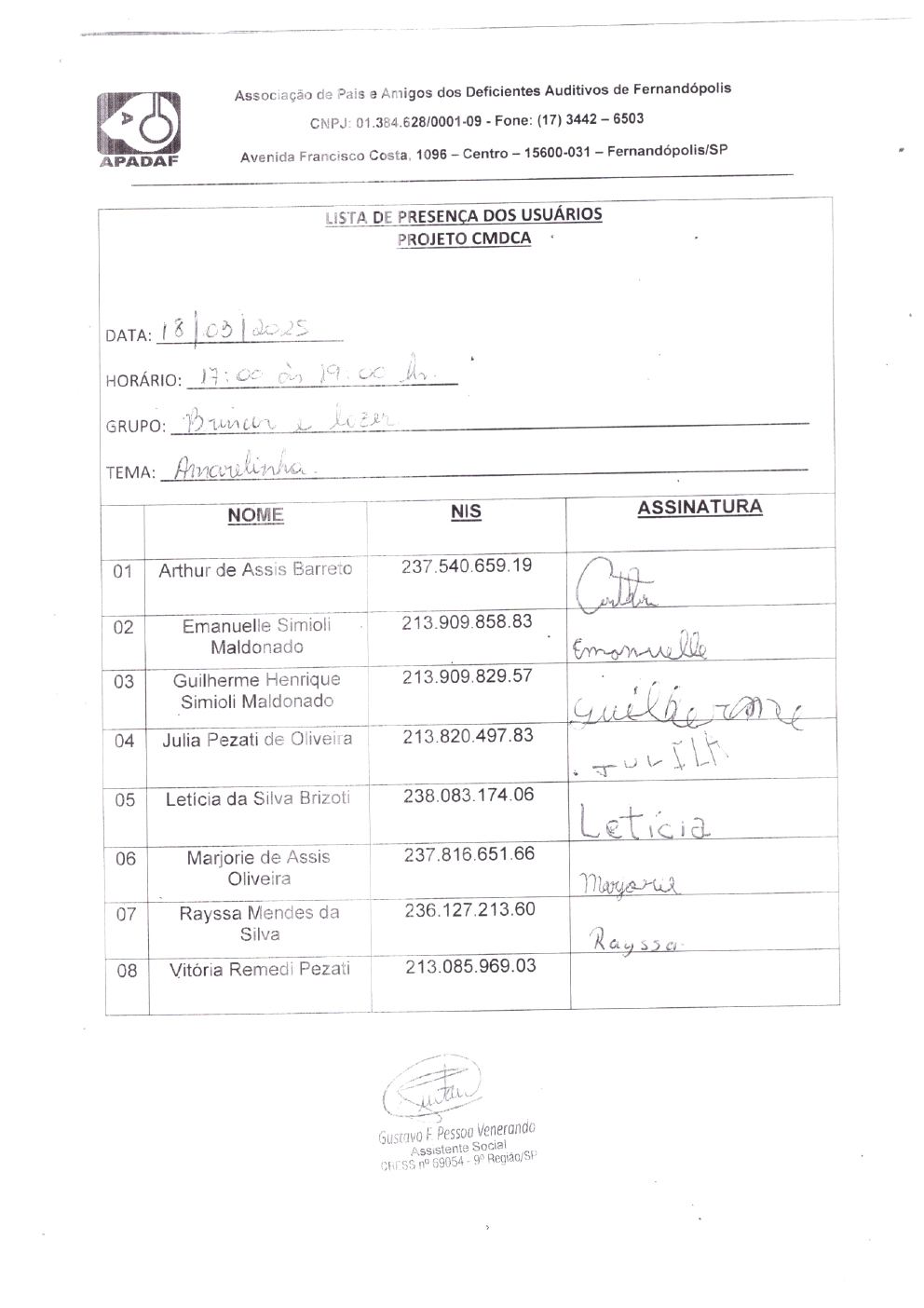 Página 15 de Prestação de Contas Mensal — CMDCA — Março/2025