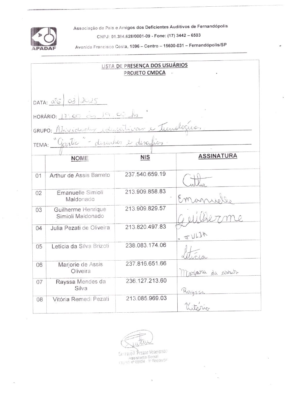 Página 19 de Prestação de Contas Mensal — CMDCA — Março/2025