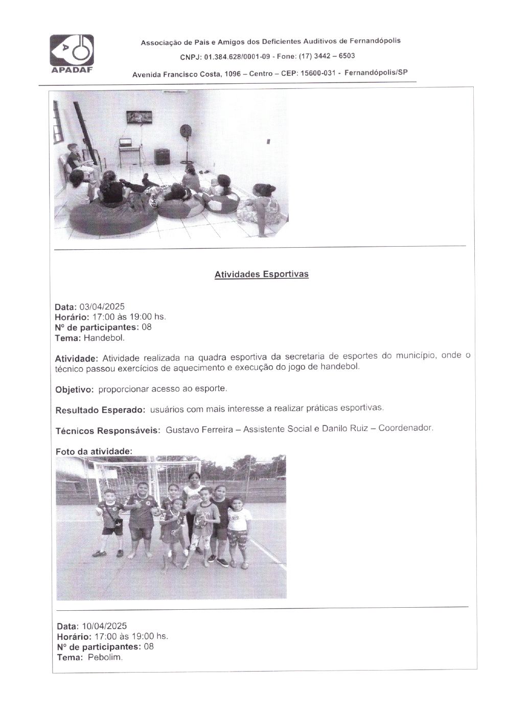Página 9 de Prestação de Contas Mensal — CMDCA — Abril/2025