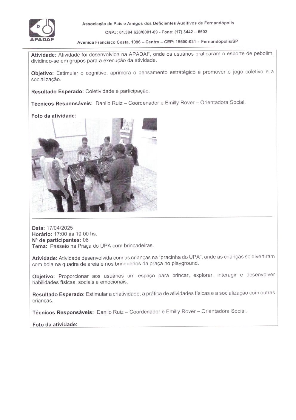 Página 10 de Prestação de Contas Mensal — CMDCA — Abril/2025