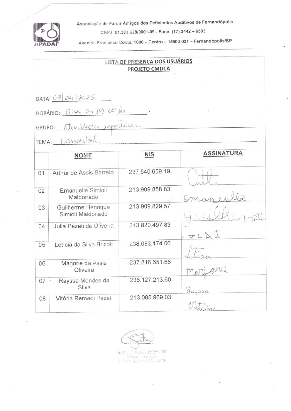 Página 15 de Prestação de Contas Mensal — CMDCA — Abril/2025