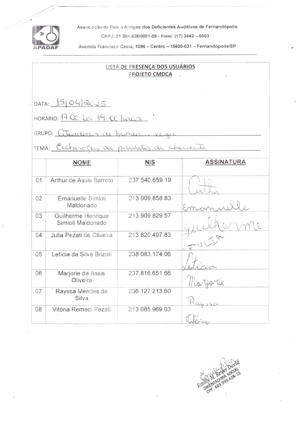 Página 19 de Prestação de Contas Mensal — CMDCA — Abril/2025