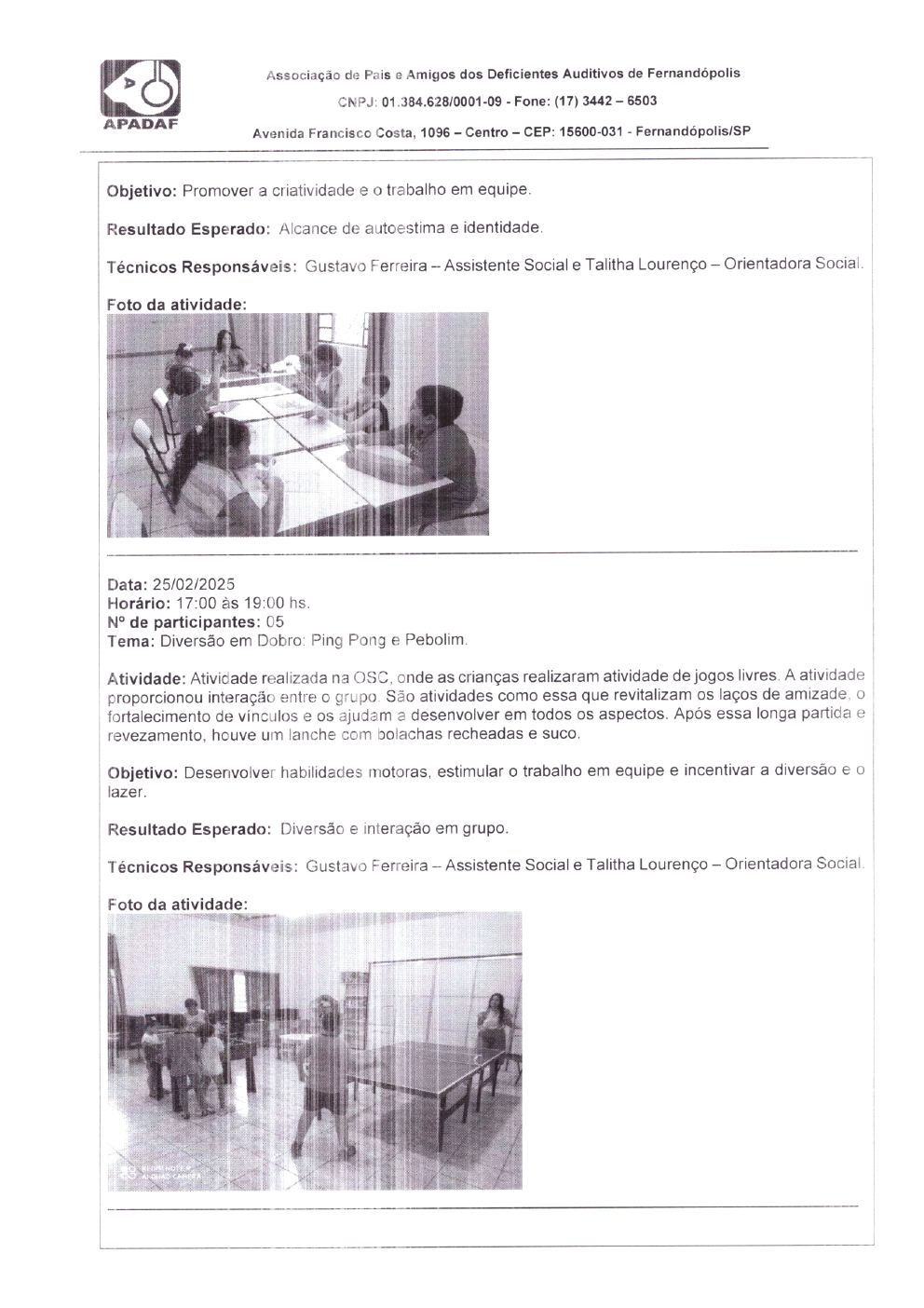 Página 4 de Prestação de Contas Mensal — Fevereiro/2025