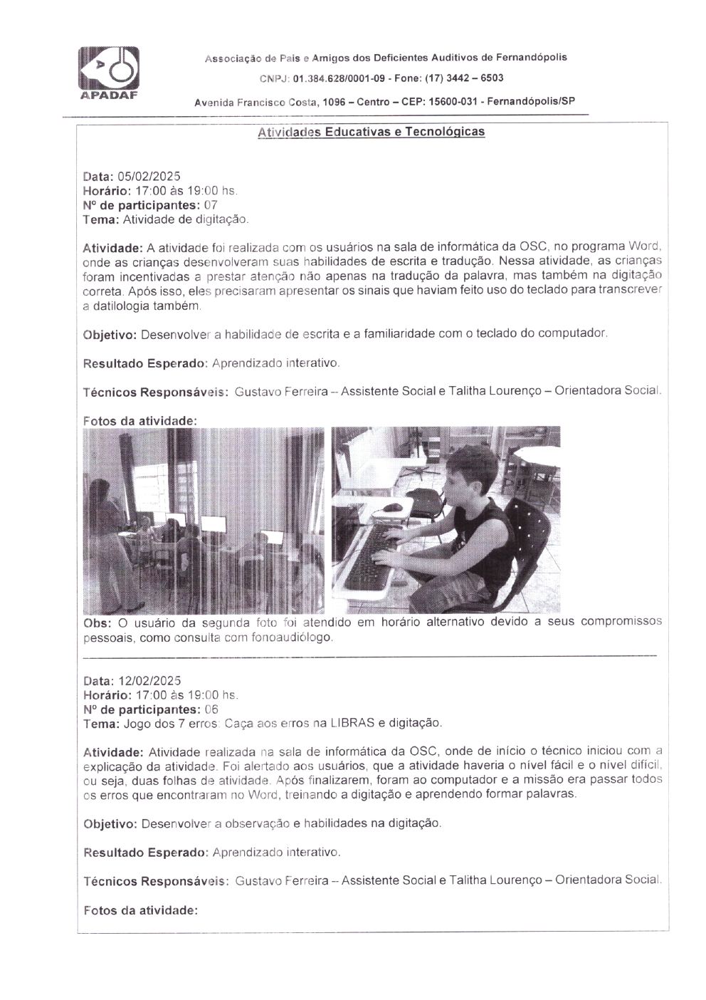 Página 5 de Prestação de Contas Mensal — Fevereiro/2025