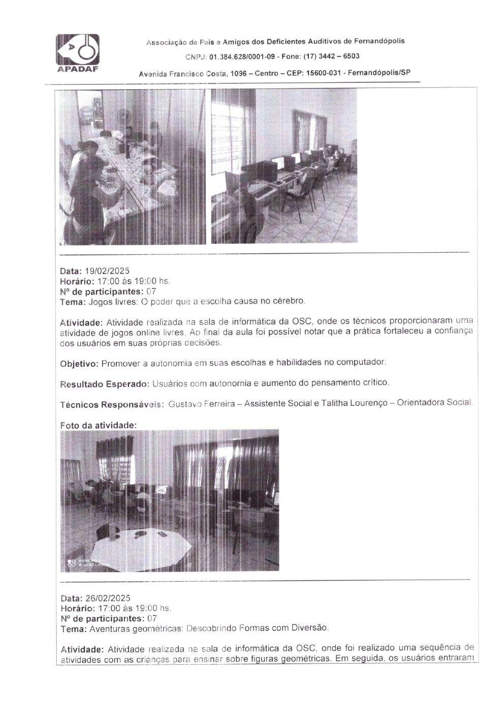 Página 6 de Prestação de Contas Mensal — Fevereiro/2025