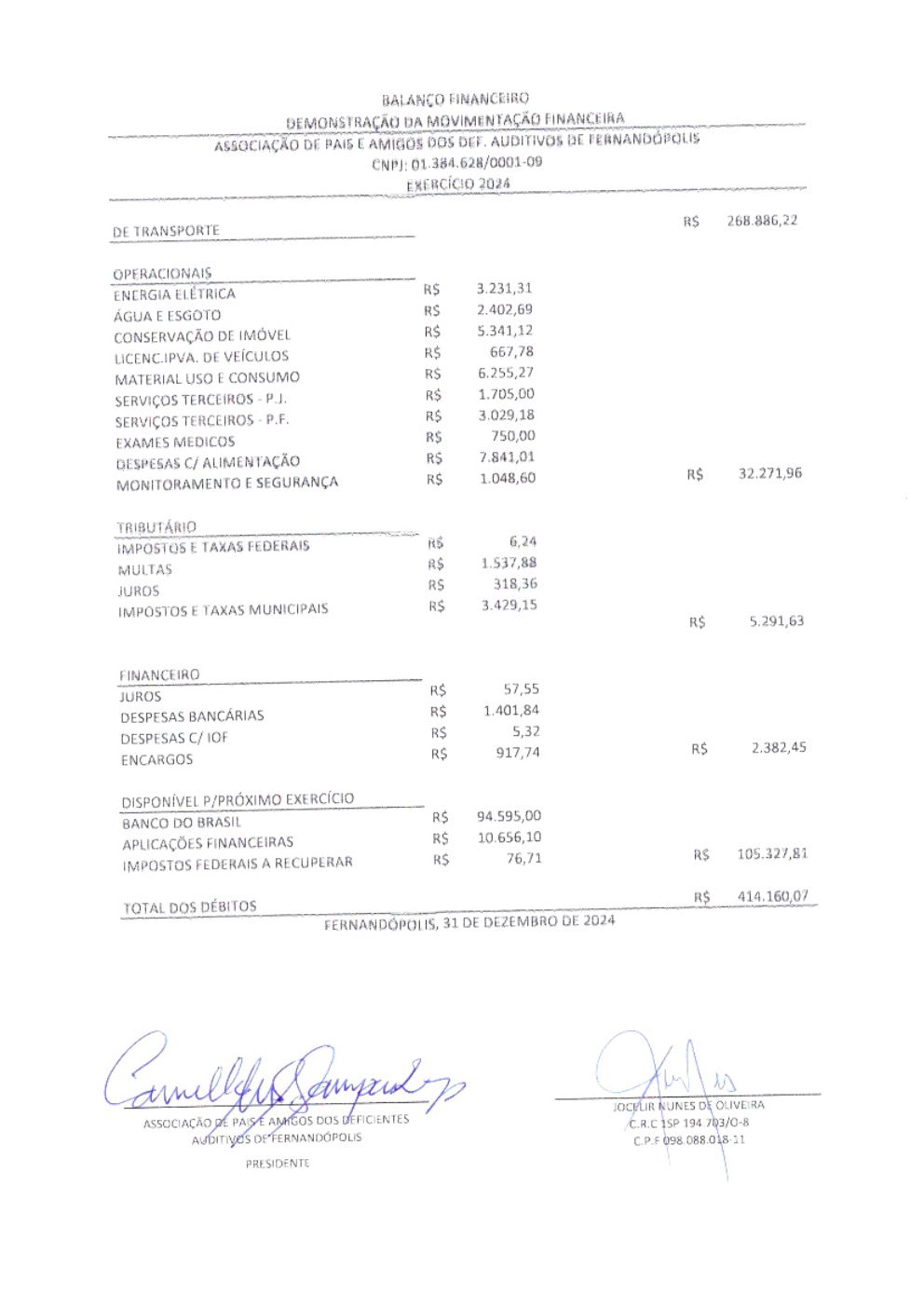 Página 3 de Demonstrações Contábeis — Exercício 2024