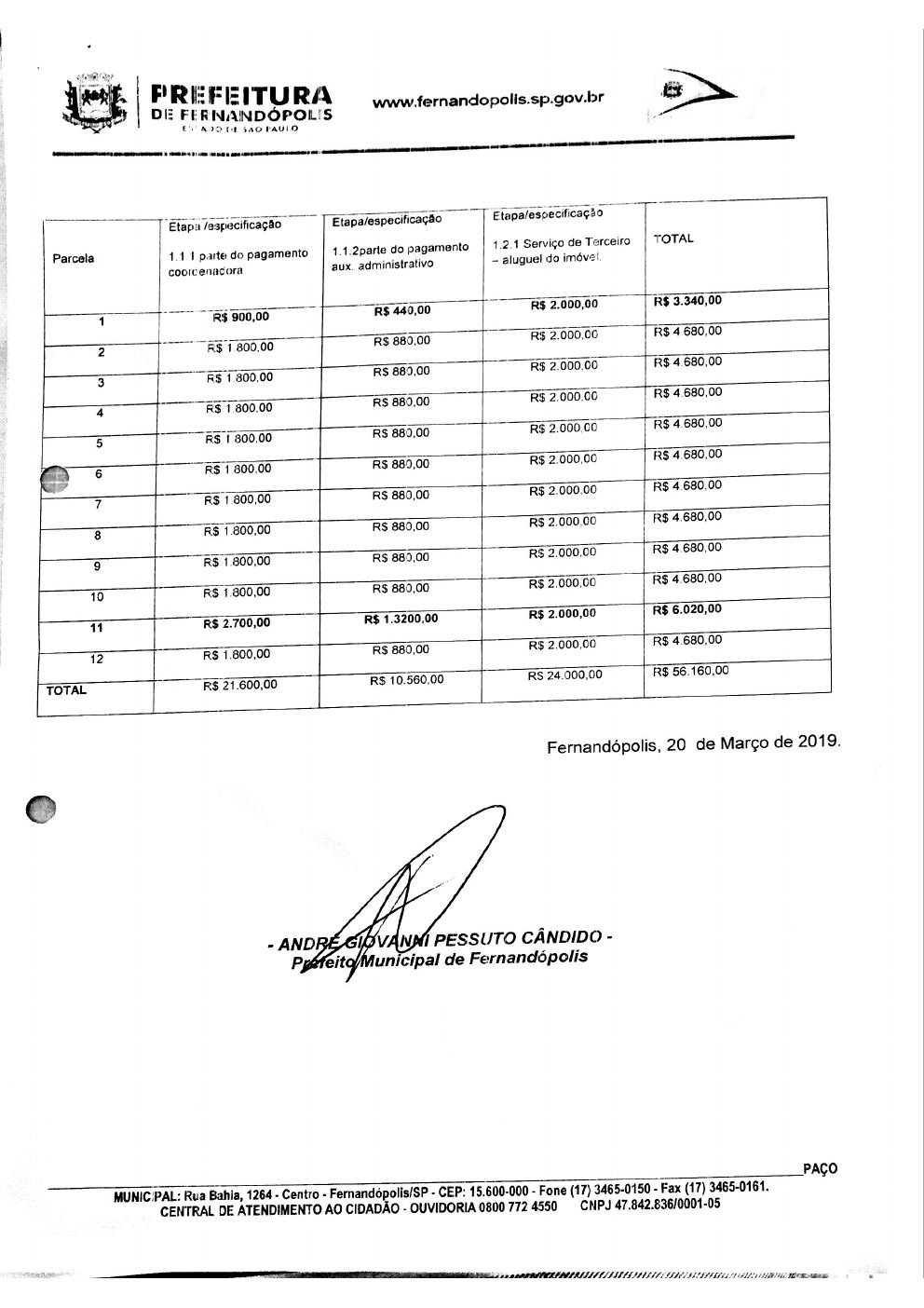 Página 3 de Manifestação do Gestor da Parceria — Ajustes no Plano de Trabalho — 2019